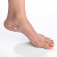 Sparkling Droplet Silver Anklet,,hi-res view 2