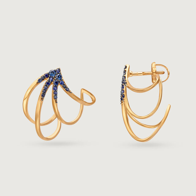 Blue Sapphire Galaxy Trails Hoop Earrings,,hi-res image number null