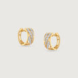 Radiant Frame Diamond Hoop Earrings,,hi-res view 3