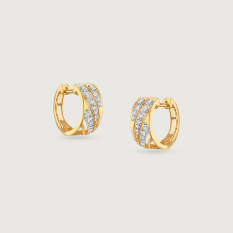 Radiant Frame Diamond Hoop Earrings