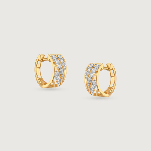 Radiant Frame Diamond Hoop Earrings,,hi-res image number null
