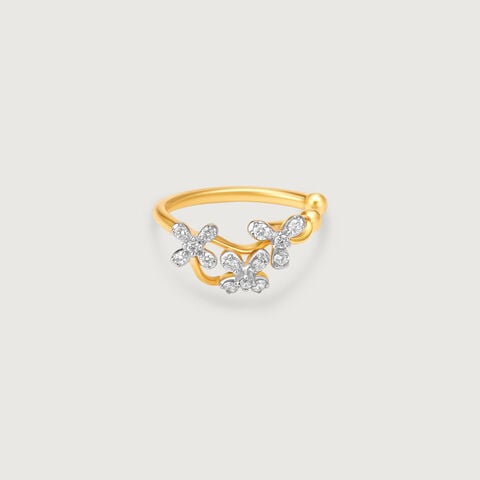Floral Quilt Diamond Ear Cuff