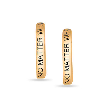 Mamma Mia 14 KT Yellow Gold Here For U Hoop Earrings