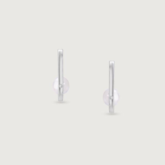 Playful Loop Silver Hoop Earrings,,hi-res image number null