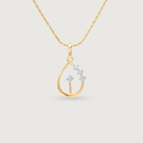 Gleaming Teardrop Diamond Pendant