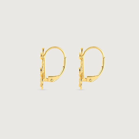 Playful Petal Diamond Hoop Earrings
