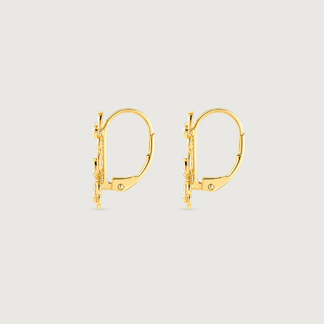 Playful Petal Diamond Hoop Earrings,,hi-res image number null