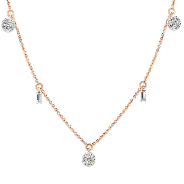 14 KT Rose Gold Petite Diamond Necklace,,hi-res view 2