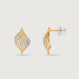 Draped Elegance 14 Kt Gold & Diamond Stud Earrings,,hi-res view 4