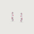 Playful Sculpted Silver Hoop Earrings,,hi-res view 5