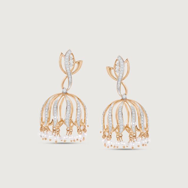 Chic Bloom Diamond Jhumka,,hi-res image number null