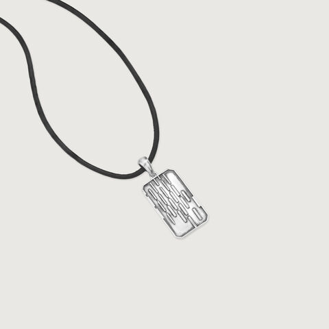 Textured Bar Silver Pendant
