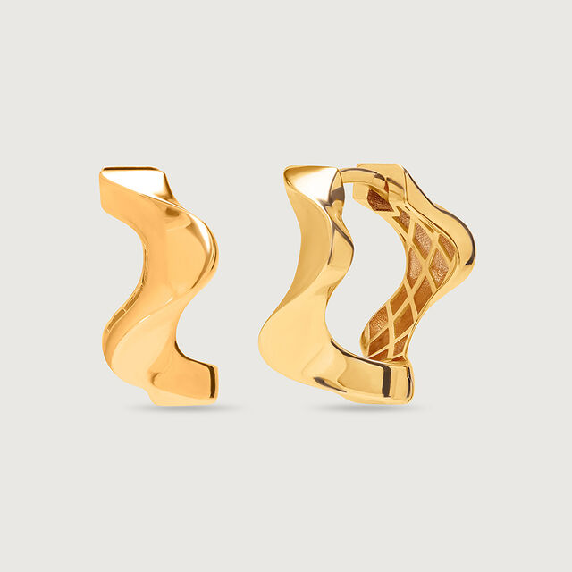 Artistic Swirl 18KT Gold Hoop Earrings,,hi-res image number null