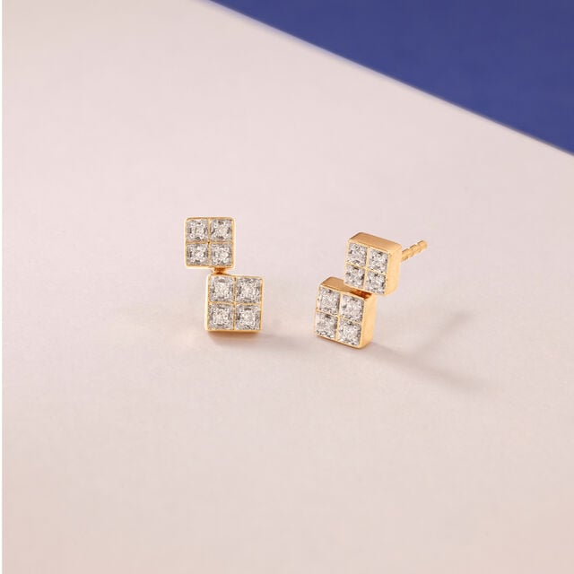 Chic Geometric Diamond Stud Earrings,,hi-res image number null