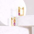 Vivid Edge Sapphire Hoop Earrings,,hi-res view 1