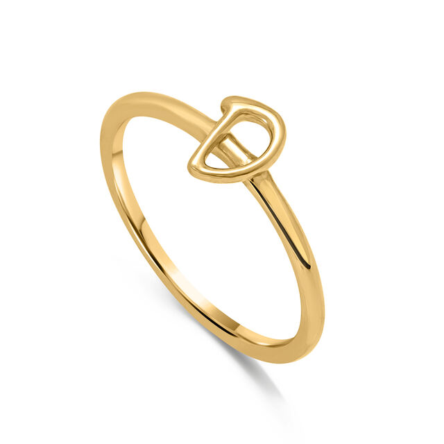 Letter D 14KT Yellow Gold Initial Ring,,hi-res image number null
