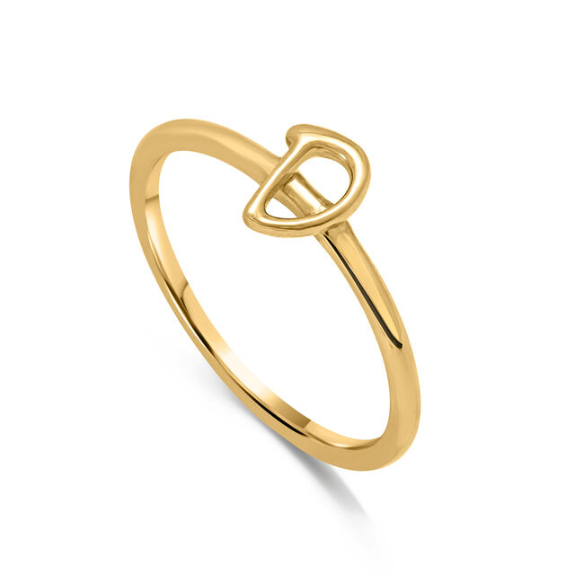 Letter D 14KT Yellow Gold Initial Ring,,hi-res view 3