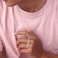 Facet Bar Silver Necklace,,hi-res view 2
