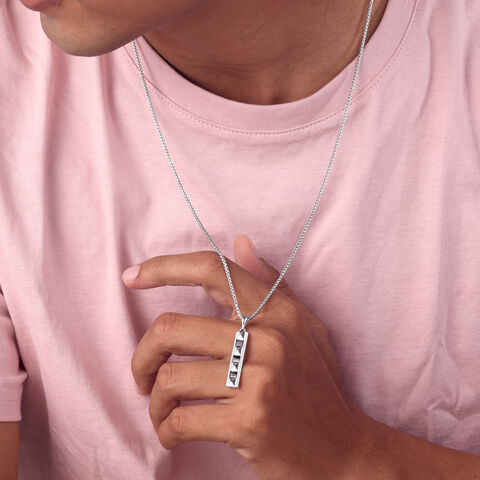 Facet Bar Silver Necklace