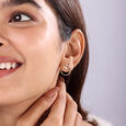 14KT Gilded Archways Yellow Gold Stud Earrings,,hi-res view 2