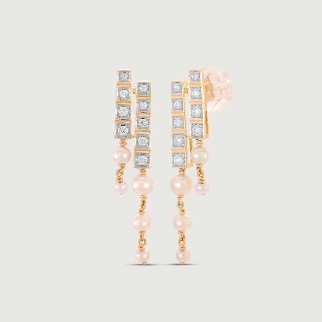 Minimal Geo Diamond Drop Earrings,,hi-res image number null