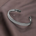 Ribbed Bar Silver Kada,,hi-res view 1