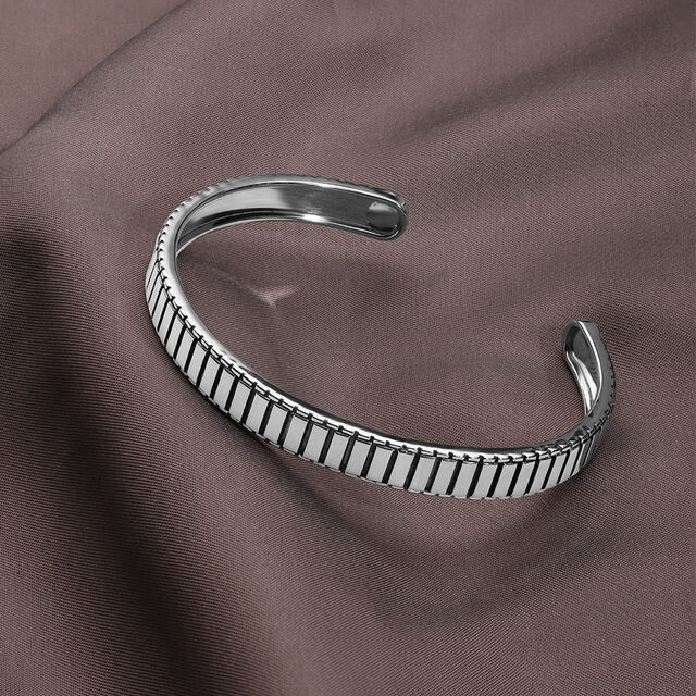 Ribbed Bar Silver Kada,,hi-res image number null