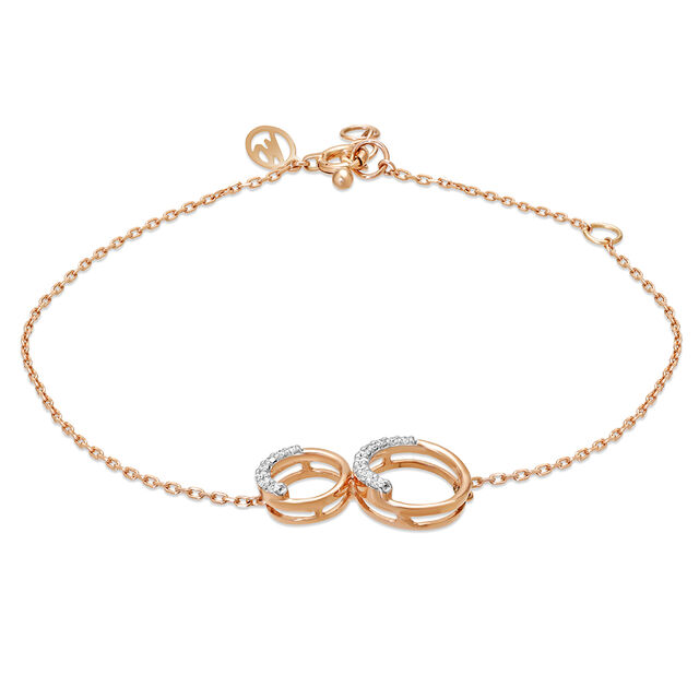 14KT Rose Gold Enthralling Circles Diamond Bracelet,,hi-res view 1