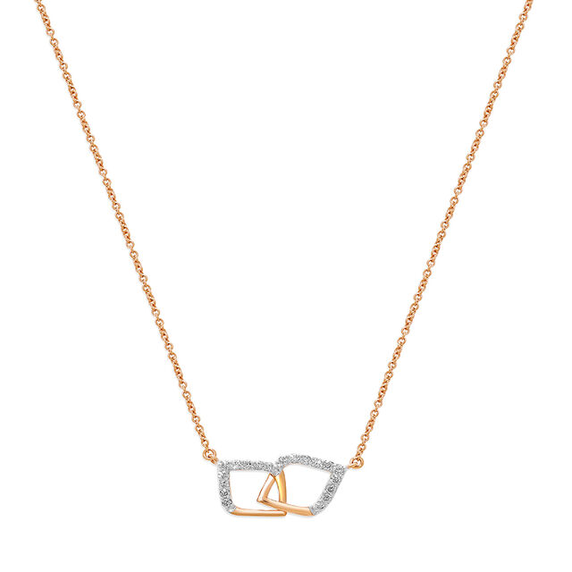 14KT Rose Gold An Intersection Of Beauty Diamond Necklace,,hi-res view 2