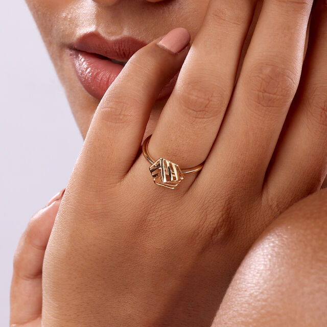 14KT Golden Geometry Finger Ring,,hi-res image number null