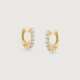 Linear Glow Diamond Hoop Earrings,,hi-res view 3