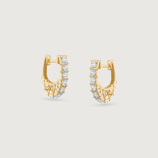 Linear Glow Diamond Hoop Earrings,,hi-res image number null