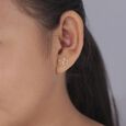 Cheerful Butterfly Gold Stud Earrings,,hi-res view 2