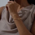 Serene Interval Gold Bangle,,hi-res view 2