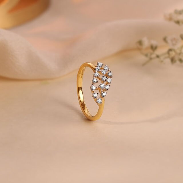 Twinkling Vines Gold & Diamond Finger Ring,,hi-res image number null