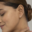 Bold Luxe Gold & Diamond Hoop Earrings,,hi-res view 2