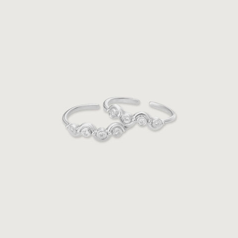 Dainty Gleam Silver Toe Rings