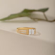 Minimalist Vibes Gold & Diamond Finger Ring for Men,,hi-res view 1