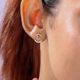 Twinkling Loop Diamond Earrings,,hi-res view 2