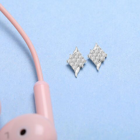 Luminous Radiant Silver Stud Earrings