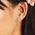 Delicate Curl Silver Stud Earrings,,hi-res view 2