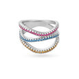 Sparkling Wavy Silver Ring,,hi-res view 2