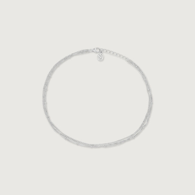 Layered Modern Silver Anklet,,hi-res image number null