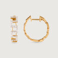 Geometric Bold Gold & Diamond Hoop Earrings,,hi-res view 4