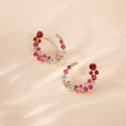 Radiant Graduated Sapphire and Ruby Stud Earrings,,hi-res view 1