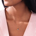 Sparkly Blue Diamond & Gold Pendant,,hi-res view 2