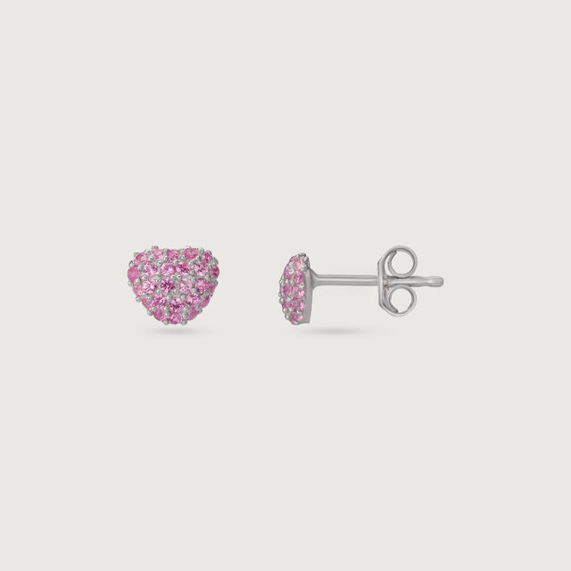 Cheeky Heart Silver Earrings and Necklace Set,,hi-res image number null