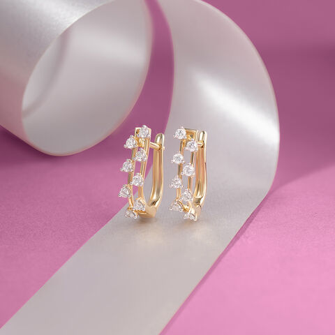 Radiant Luxe Gold & Diamond Hoop Earrings