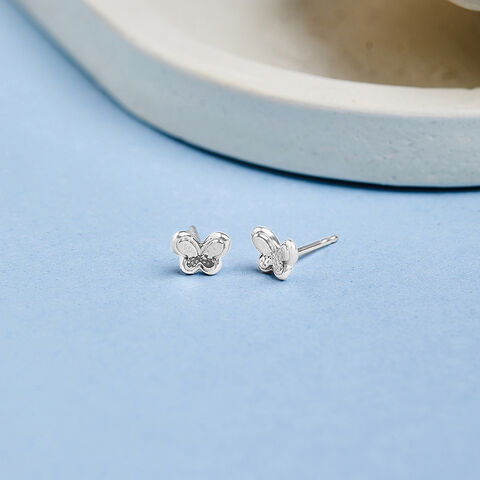 Mini Flutter Silver Stud Earrings