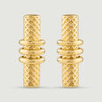 Textured Wrapped Gold Stud Earrings,,hi-res view 3